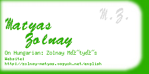 matyas zolnay business card